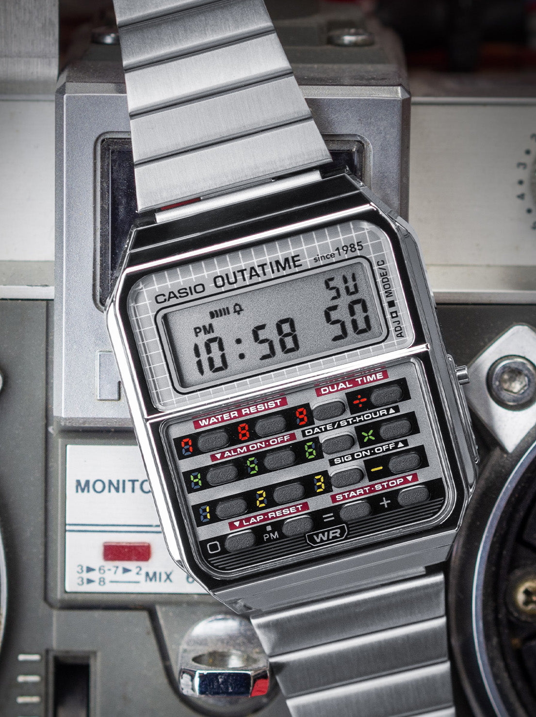 Casio - Back To The Future Digital Calculator Watch - Stainless Steel (CA500WEBF-1A)