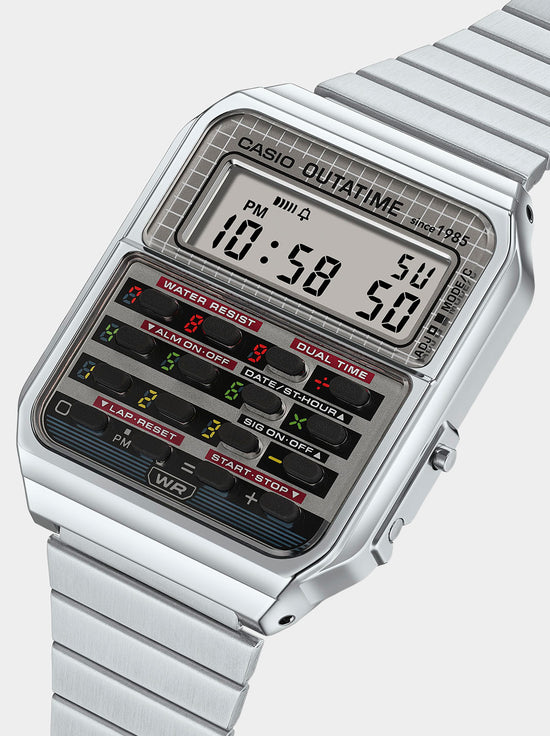 Casio - Back To The Future Digital Calculator Watch - Stainless Steel (CA500WEBF-1A)