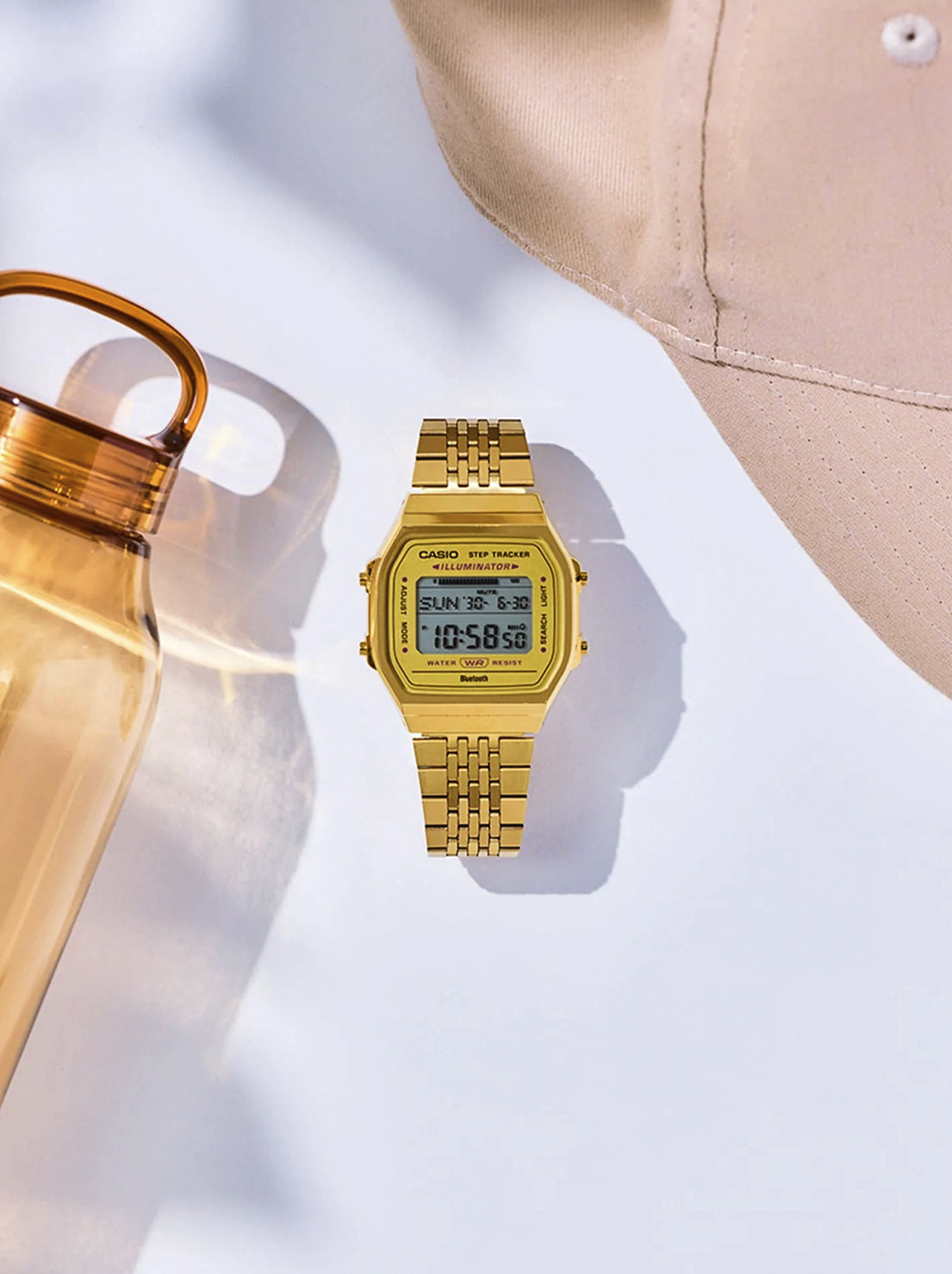 Casio - Digital Vintage Step Tracker - Gold (ABL100WEG-9A)