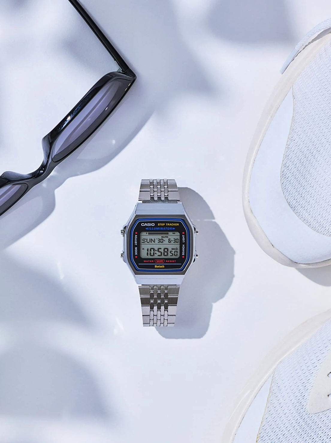 Casio - Digital Vintage Step Tracker - Silver (ABL100WE-1A)