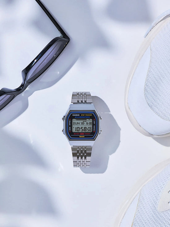 Casio - Digital Vintage Step Tracker - Silver (ABL100WE-1A)