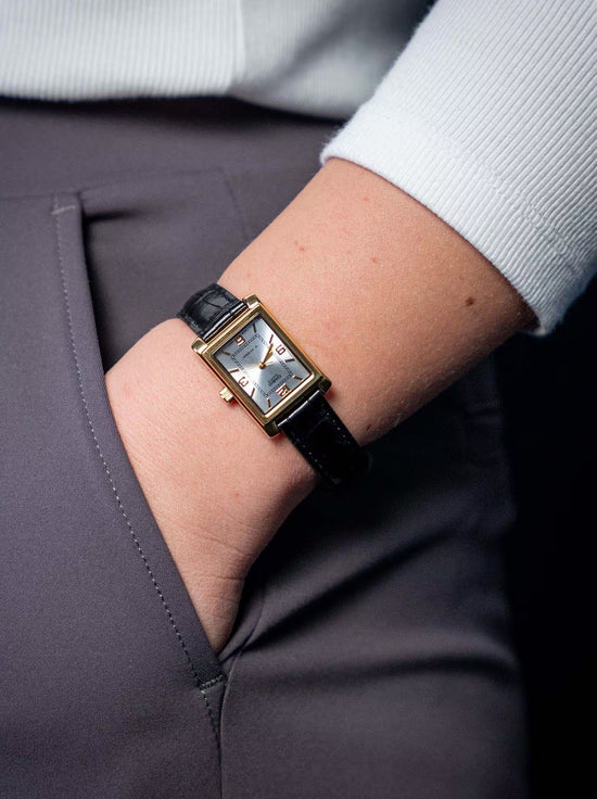 Casio - Gold Tone Black Leather Analogue Watch - Gold/Black Band (LTP-1234PGL-7A2)