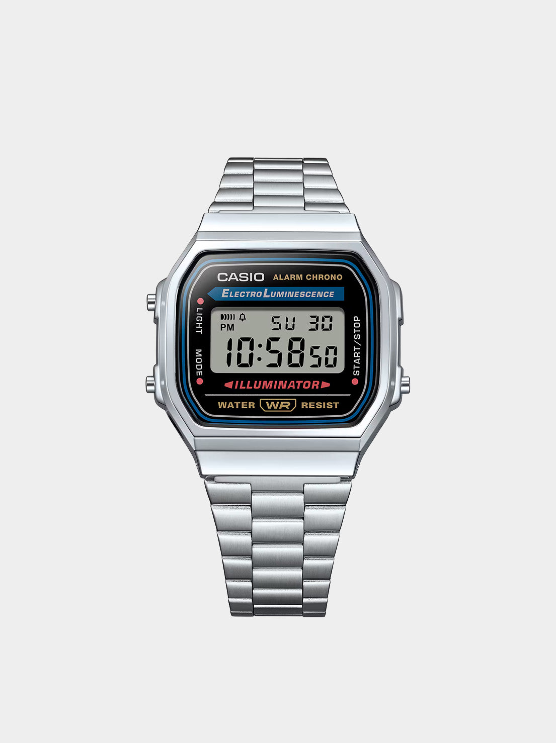 Casio - Mens Classic Illuminator Watch - Silver (A168WA-1W)