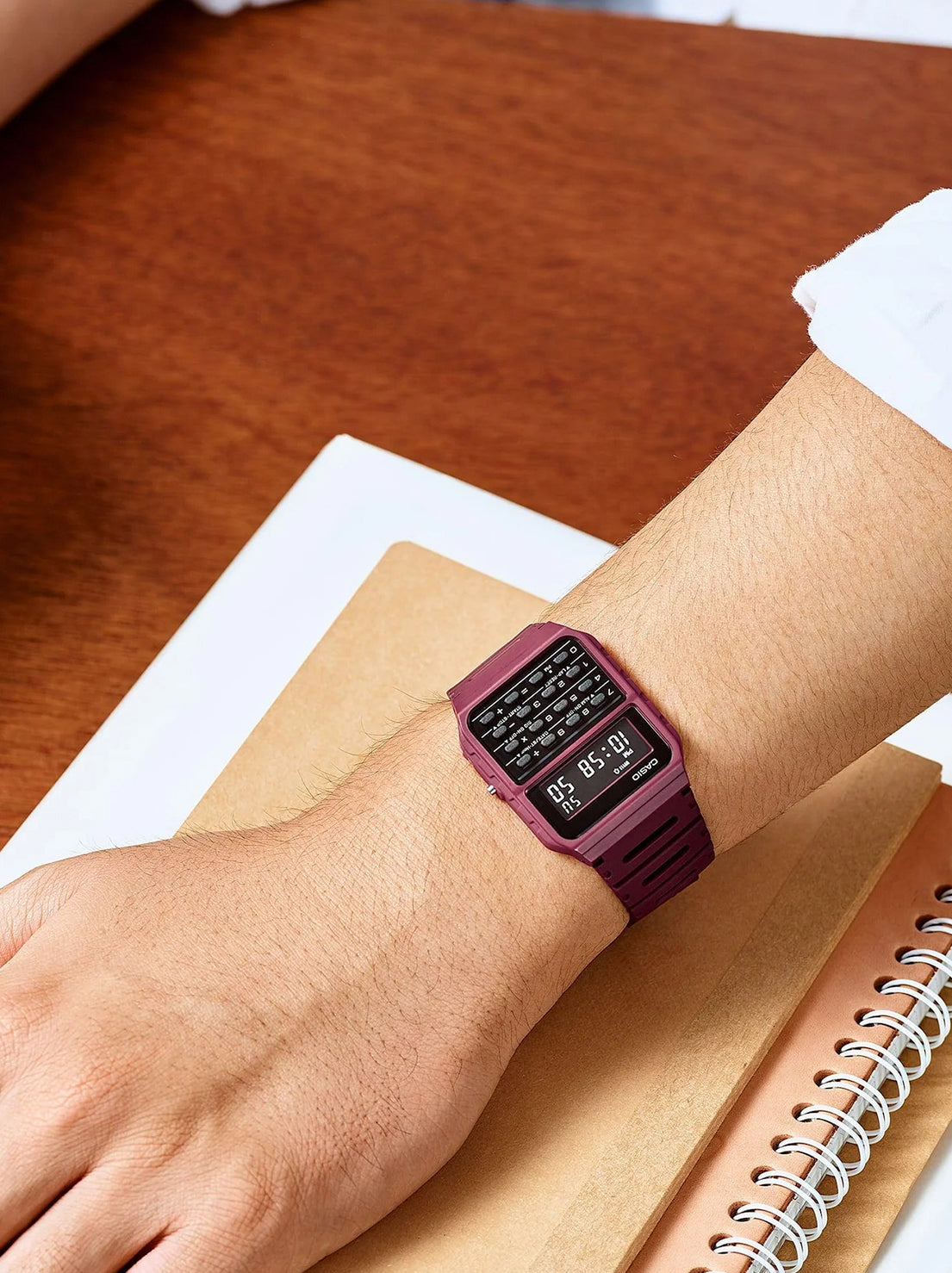 Casio - Pop Vintage Calculator Watch - Wine (CA53WF-4B)