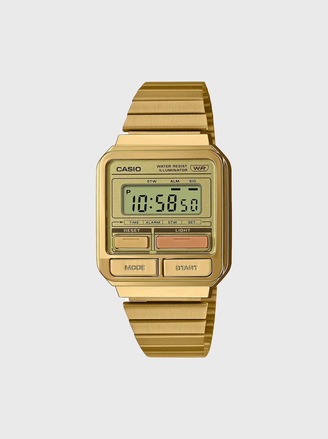 Casio - Retro Colour Pop Digital Watch - Gold (A120WEG-9A)