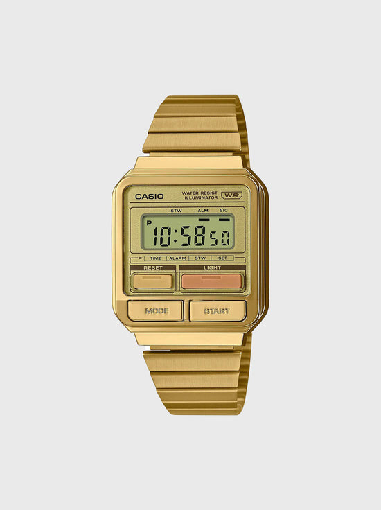 Casio - Retro Colour Pop Digital Watch - Gold (A120WEG-9A)