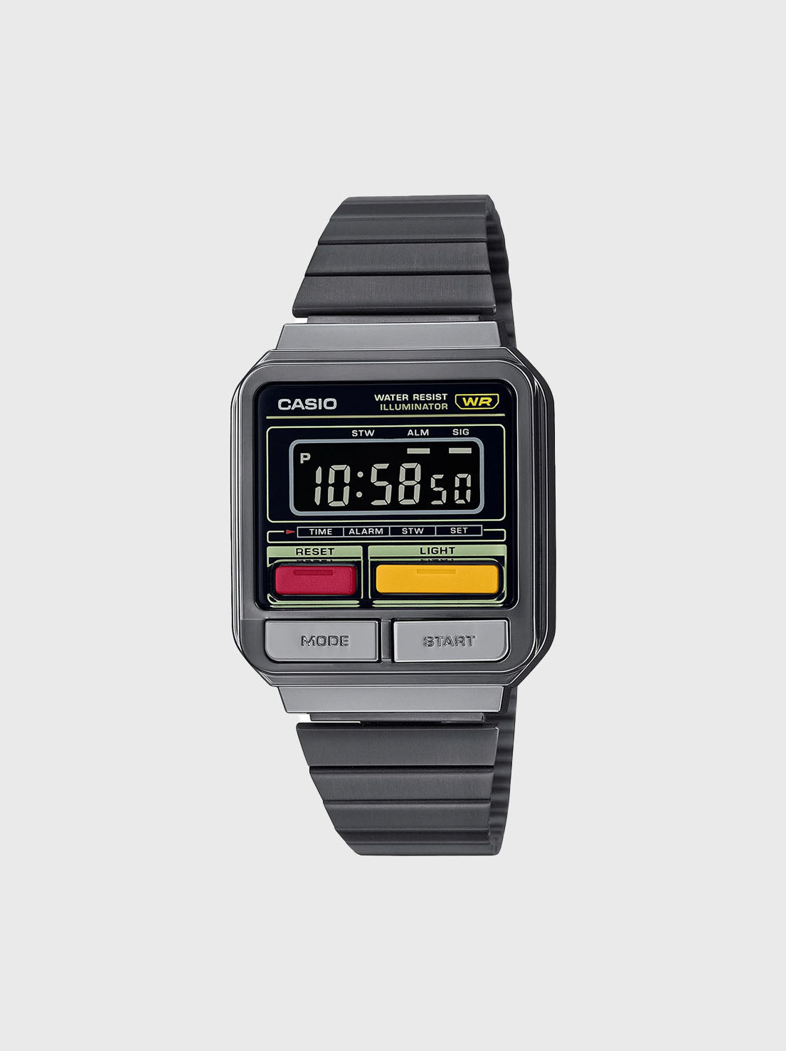 Casio - Retro Colour Pop Digital Watch - Grey (A120WEGG-1B)