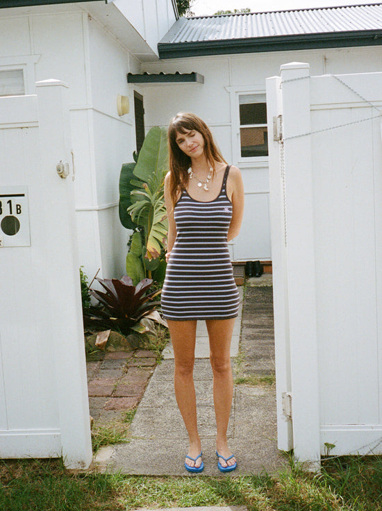 Ciao Ciao Vacation - Berry Striper Mini Dress - Purple