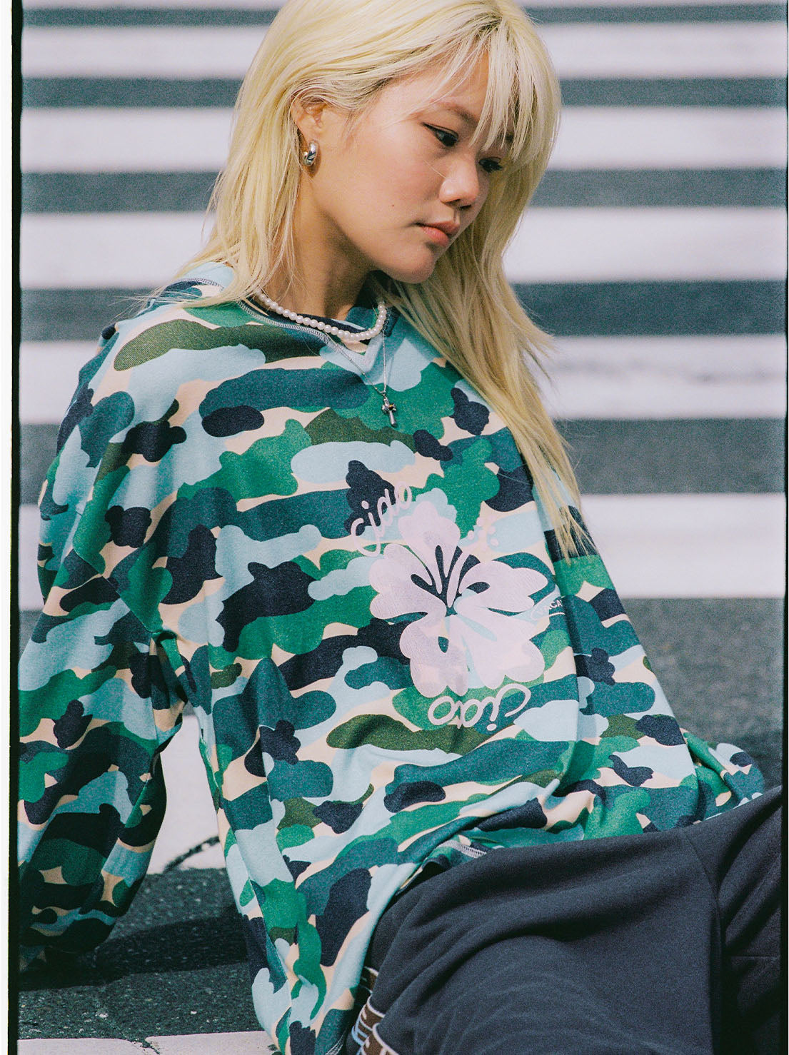 Ciao Ciao Vacation - Camo Hibiscus Speedway Long Sleeve Tee