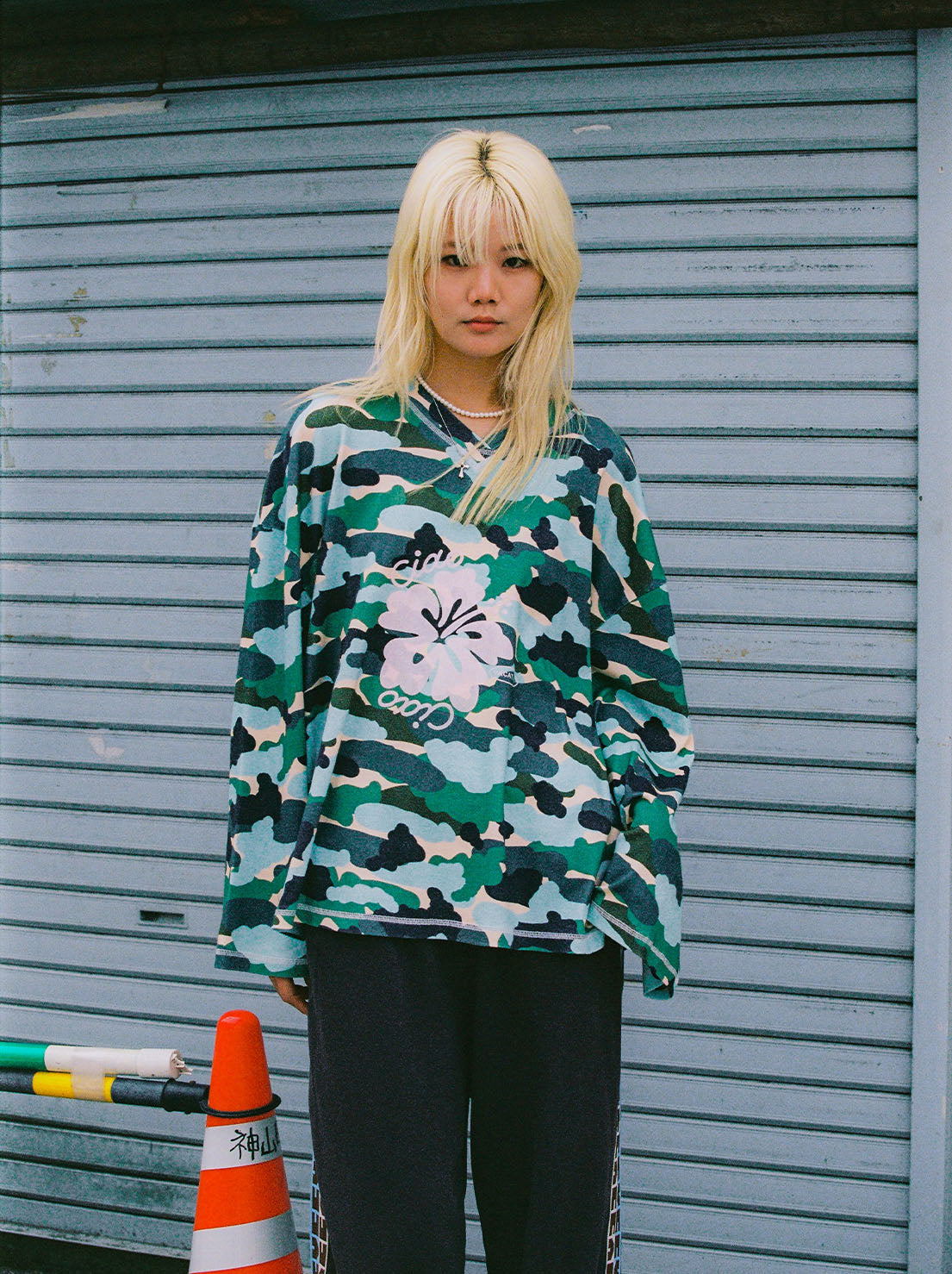 Ciao Ciao Vacation - Camo Hibiscus Speedway Long Sleeve Tee