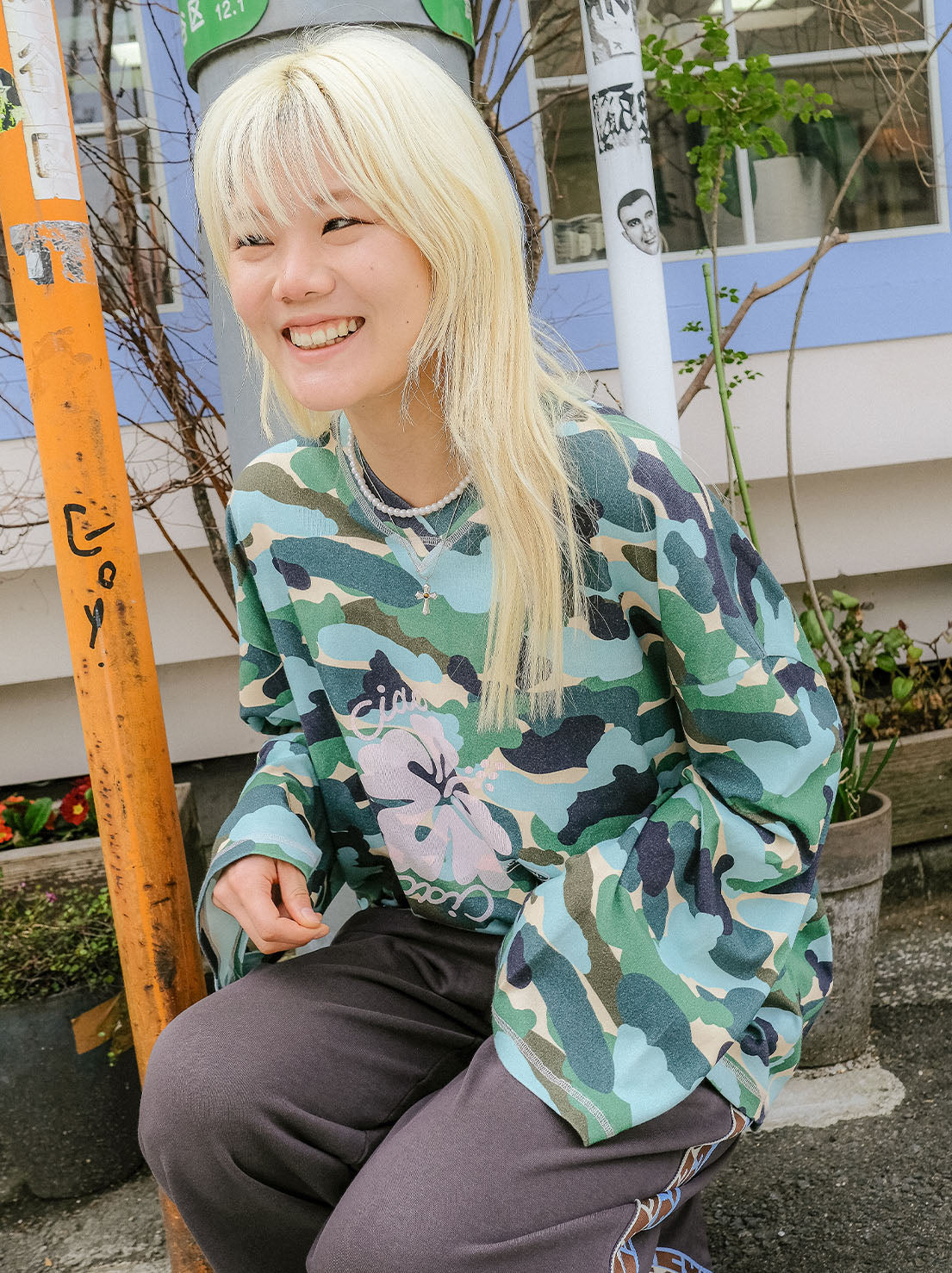 Ciao Ciao Vacation - Camo Hibiscus Speedway Long Sleeve Tee
