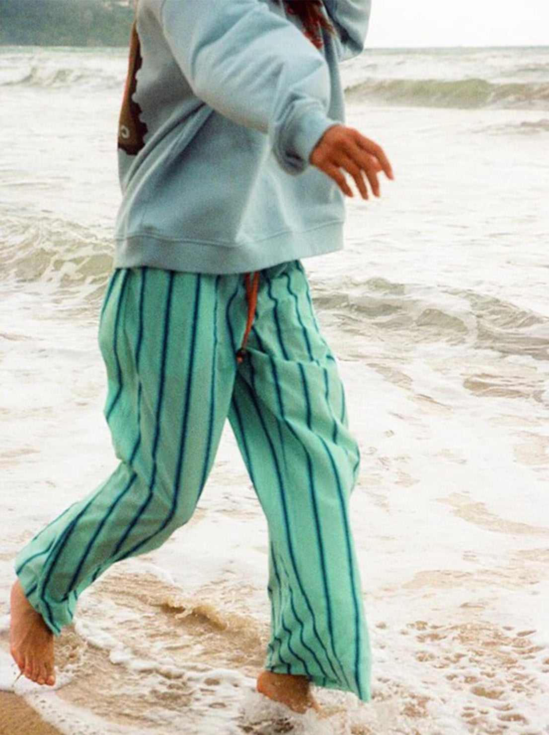 Ciao Ciao Vacation - Crystal Blue Stripe Wide Issimo Pant - Crystal Water Blue