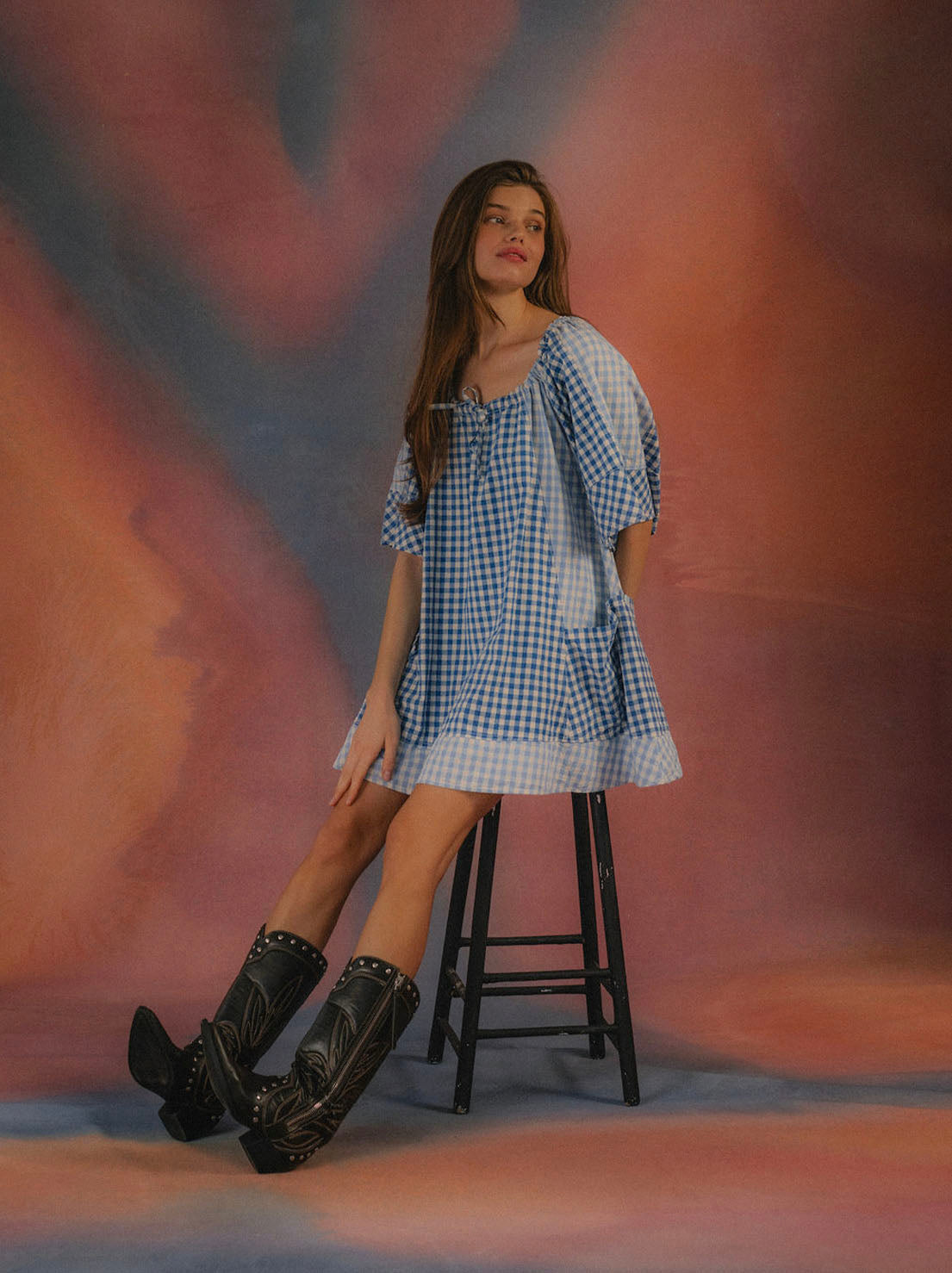 Ciao Ciao Vacation - Powder Check Dress