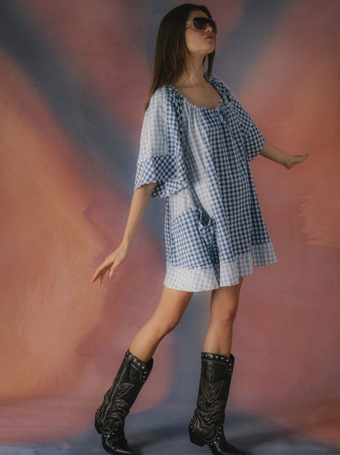 Ciao Ciao Vacation - Powder Check Dress