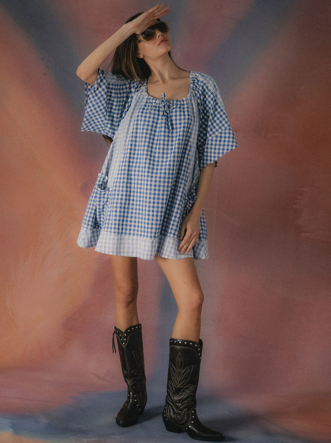 Ciao Ciao Vacation - Powder Check Dress