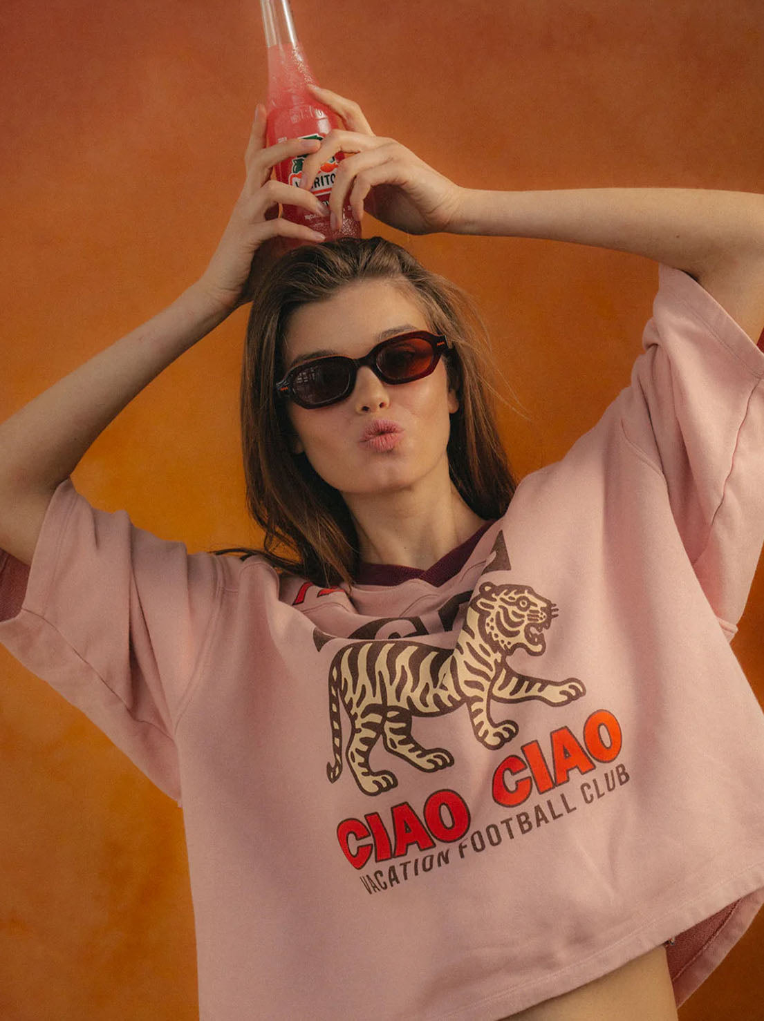 Ciao Ciao Vacation - Tiger Spirit Club Tee - Pink