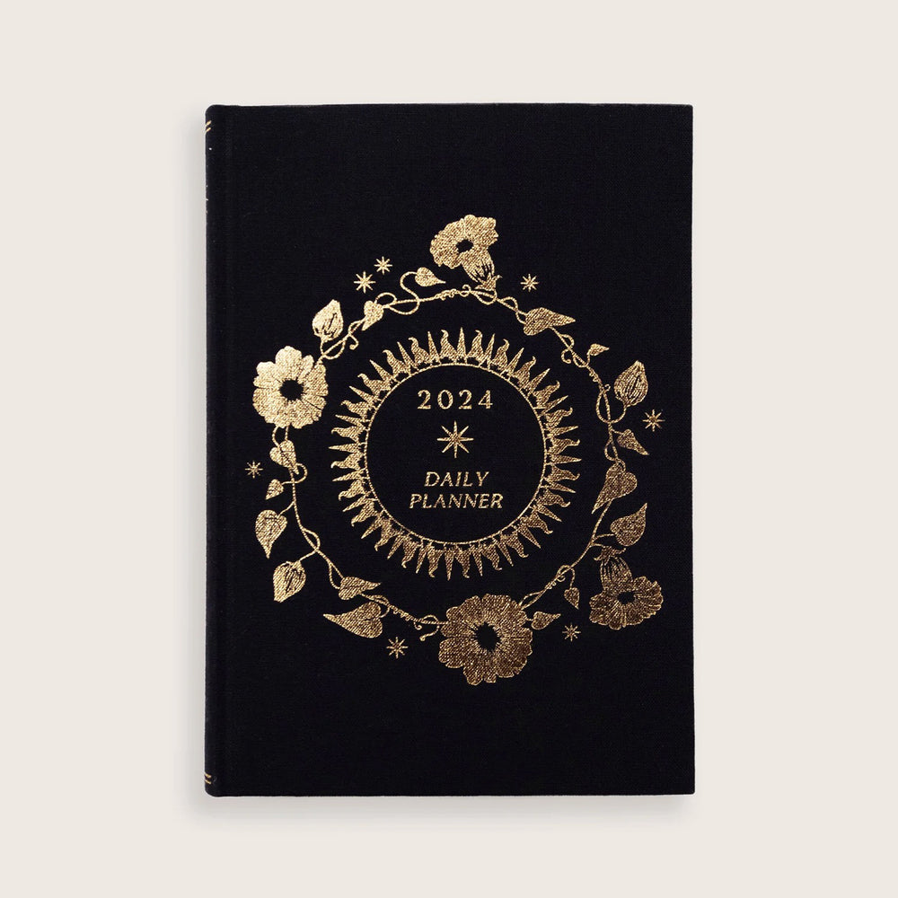 Dreamy Moons - 2024 Daily Planner - Black