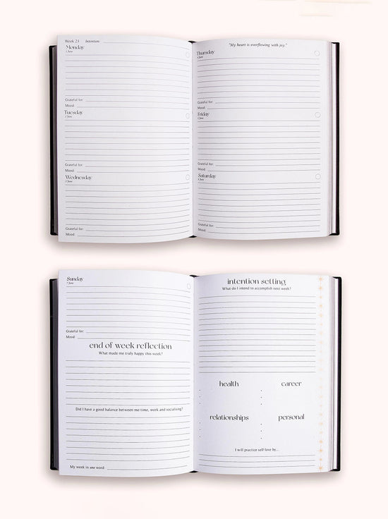 Dreamy Moons - 2026 Year of Growth Diary - Onyx Black