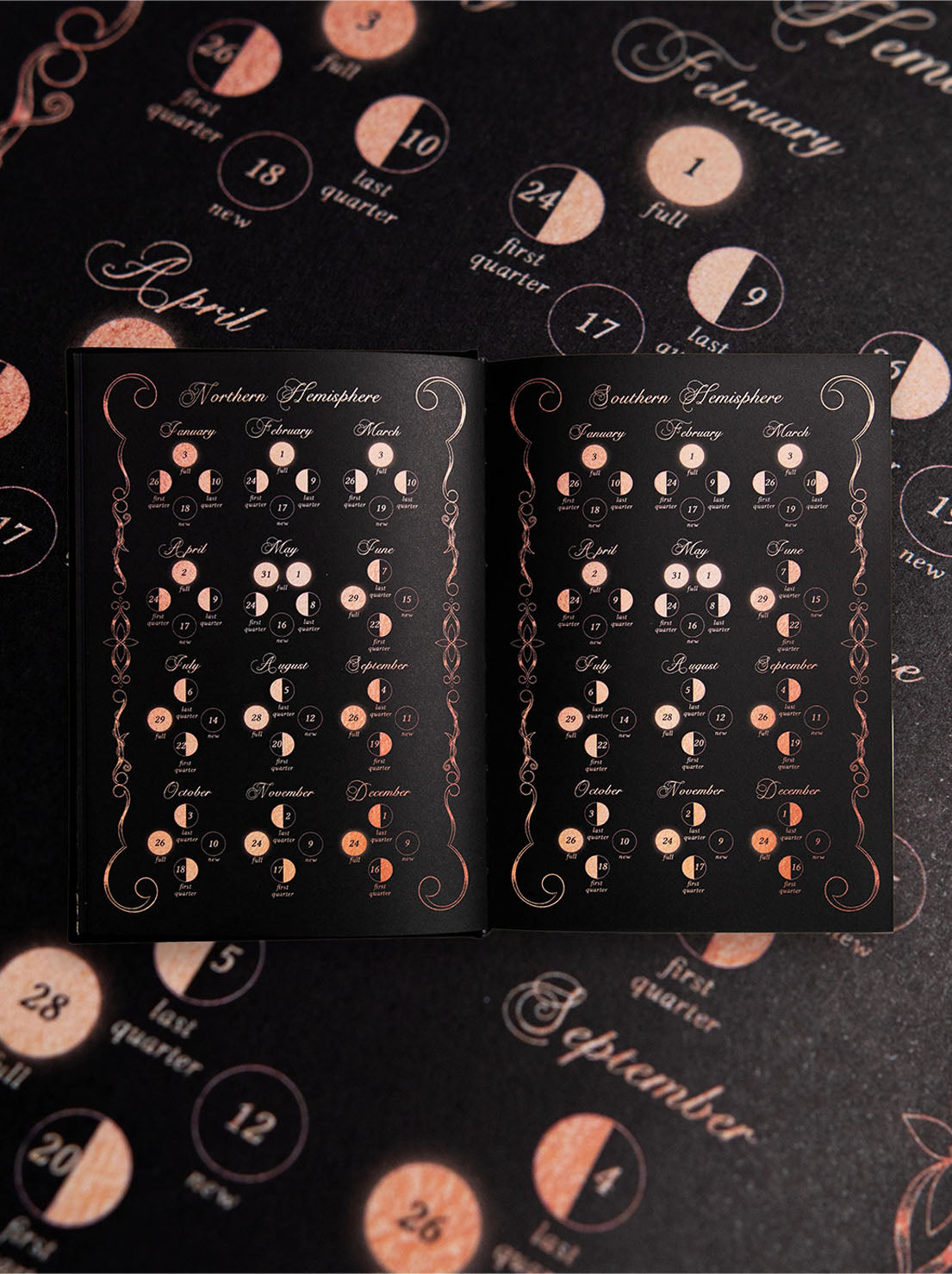 Dreamy Moons - 2026 Year of Growth Diary - Onyx Black