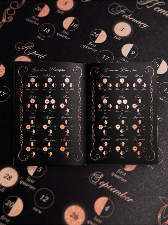 Dreamy Moons - 2026 Year of Growth Diary - Onyx Black