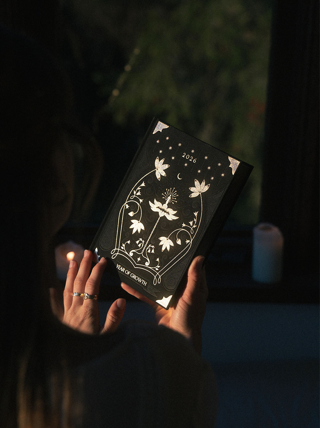 Dreamy Moons - 2026 Year of Growth Diary - Onyx Black