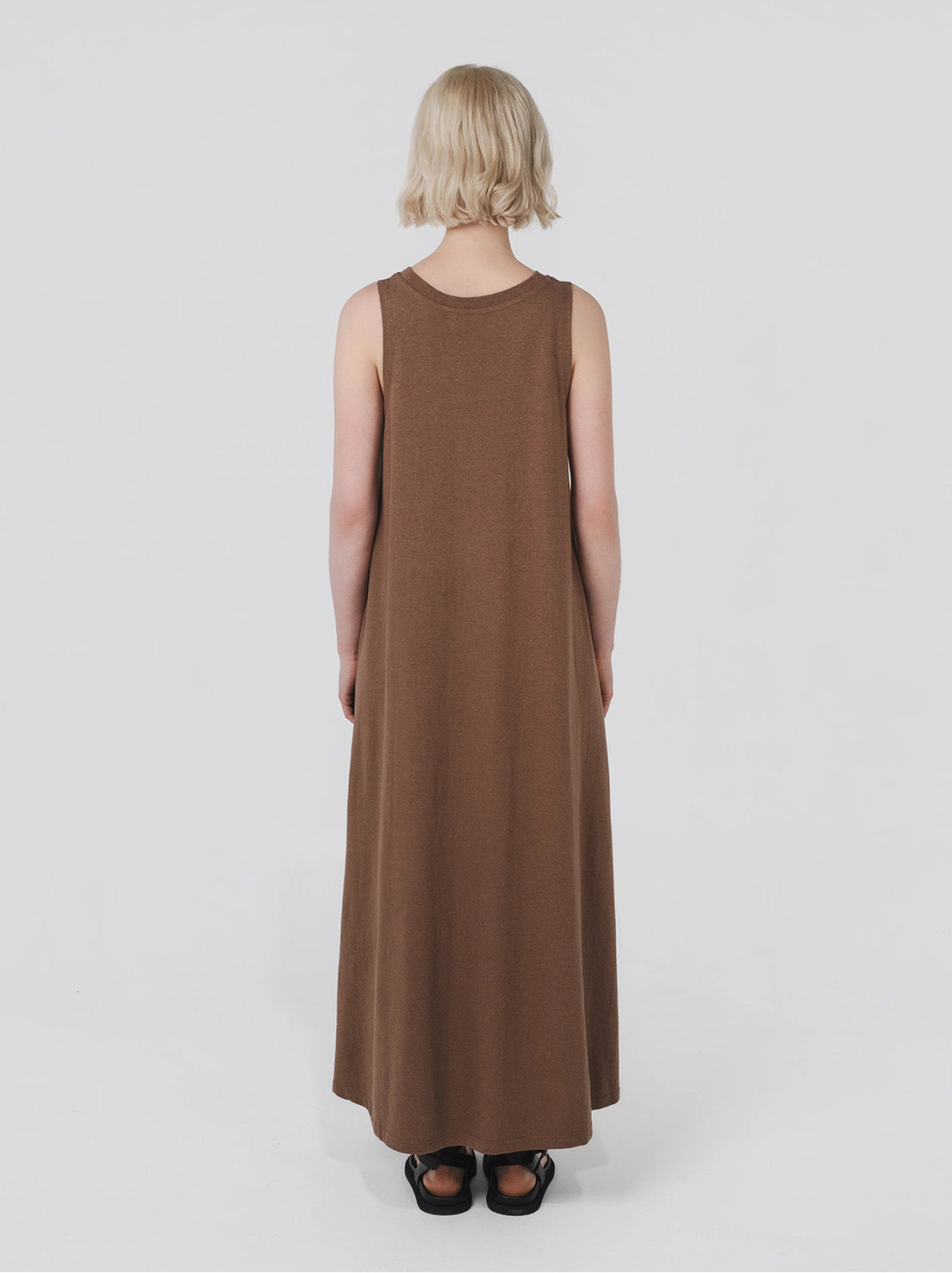 Hemp Clothing Australia - A Line Tank Dress - Toasted Coconut