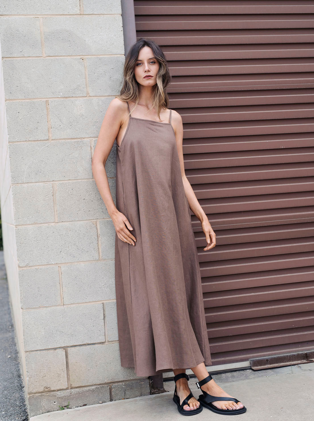 Hemp Clothing Australia - Cami Dress - Pinecone