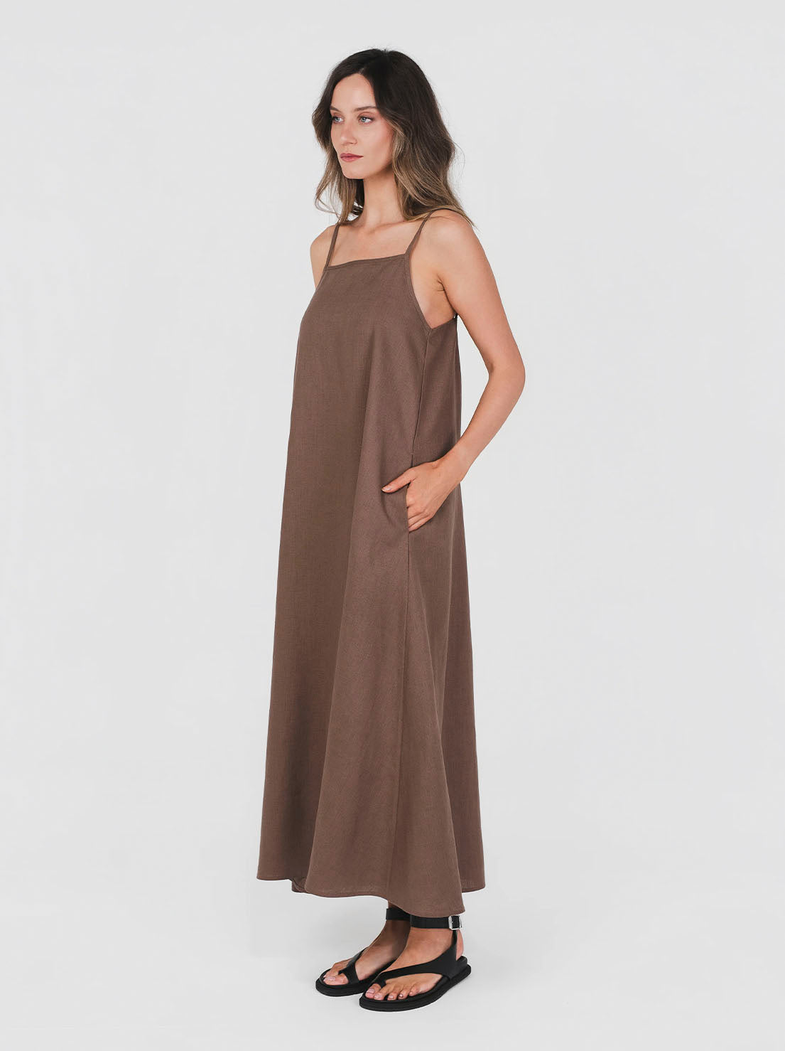 Hemp Clothing Australia - Cami Dress - Pinecone