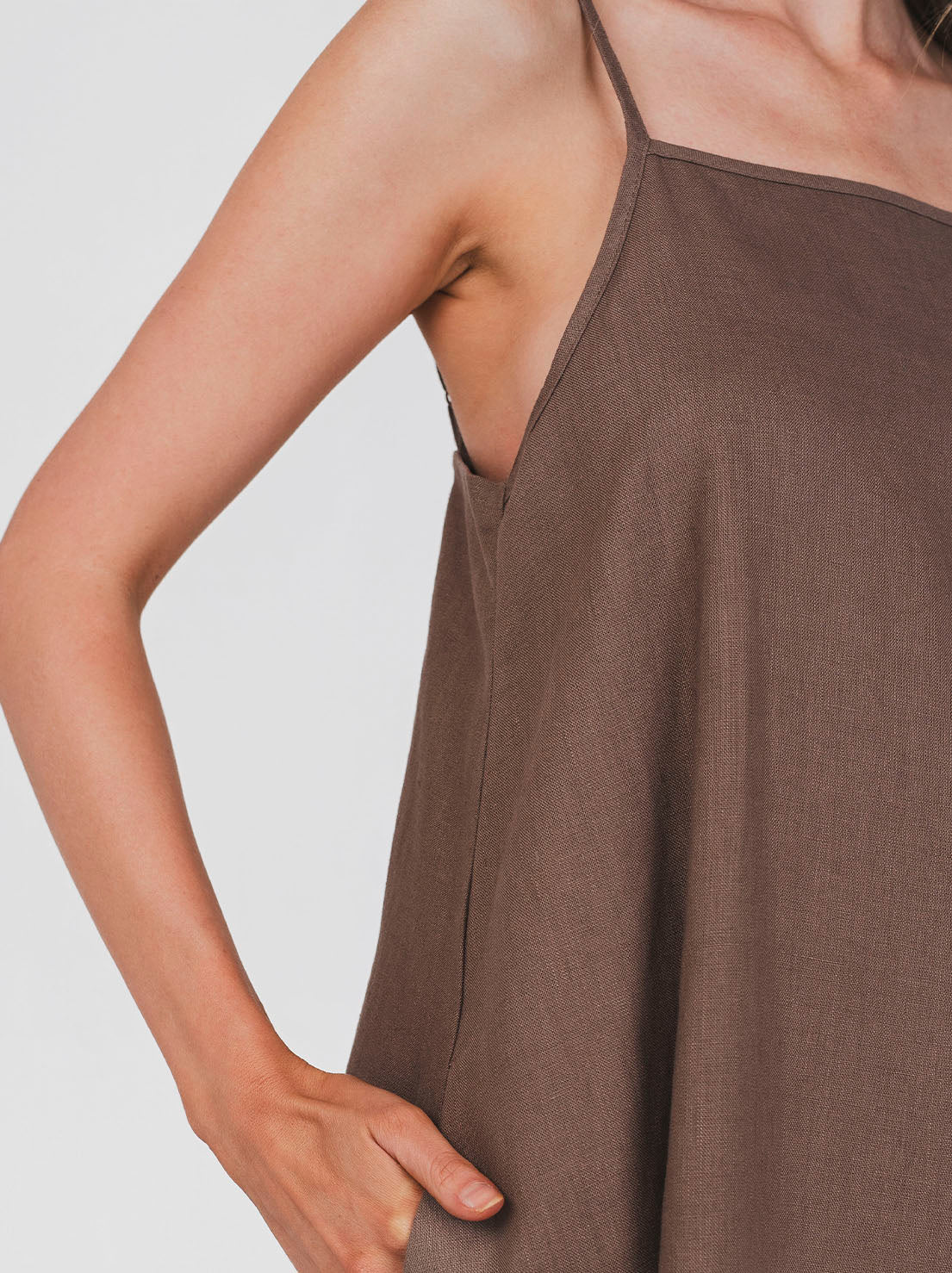 Hemp Clothing Australia - Cami Dress - Pinecone