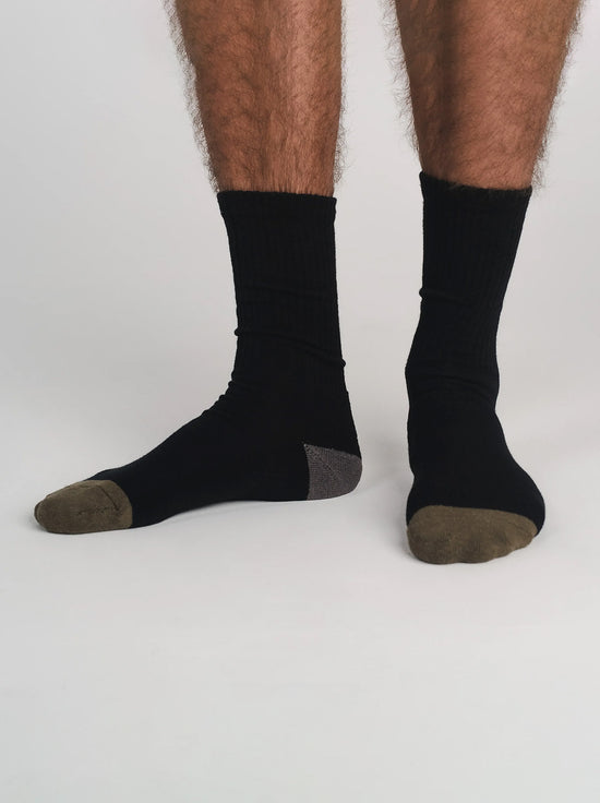 Hemp Clothing Australia - Crew Socks Thick - Black