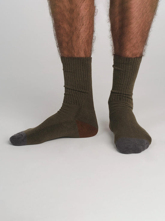 Hemp Clothing Australia - Crew Socks Thick - Military