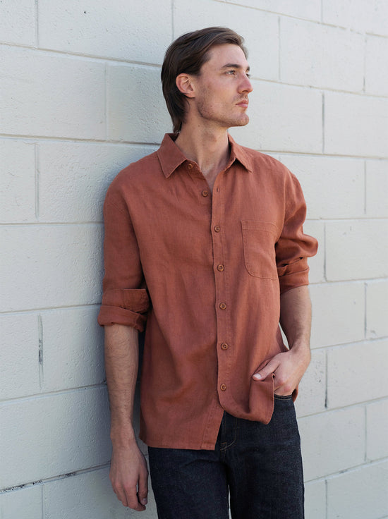 Hemp Clothing Australia - Heritage Shirt - Rust