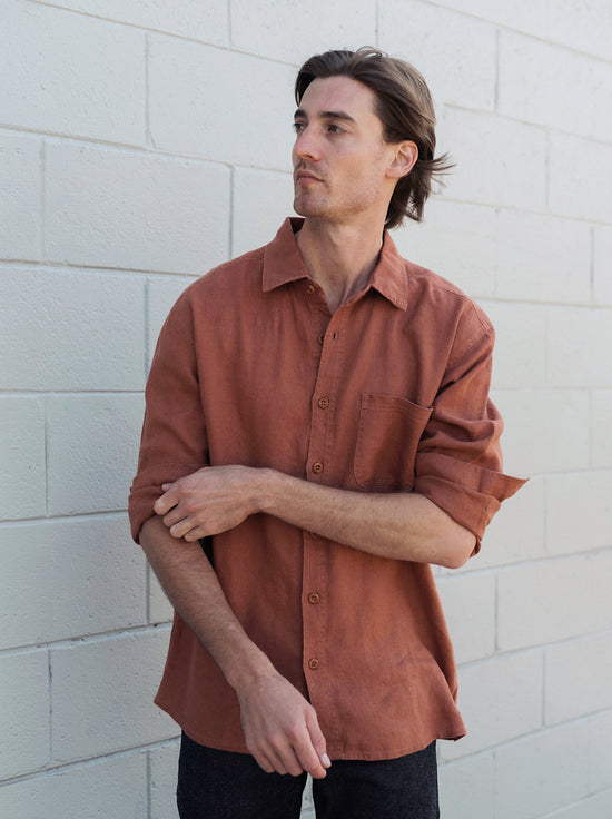 Hemp Clothing Australia - Heritage Shirt - Rust