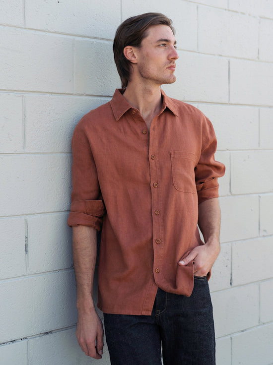 Hemp Clothing Australia - Heritage Shirt - Rust