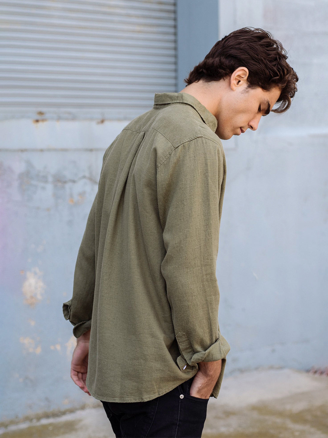 Hemp Clothing Australia - Newtown Shirt - Long Sleeve - Olive