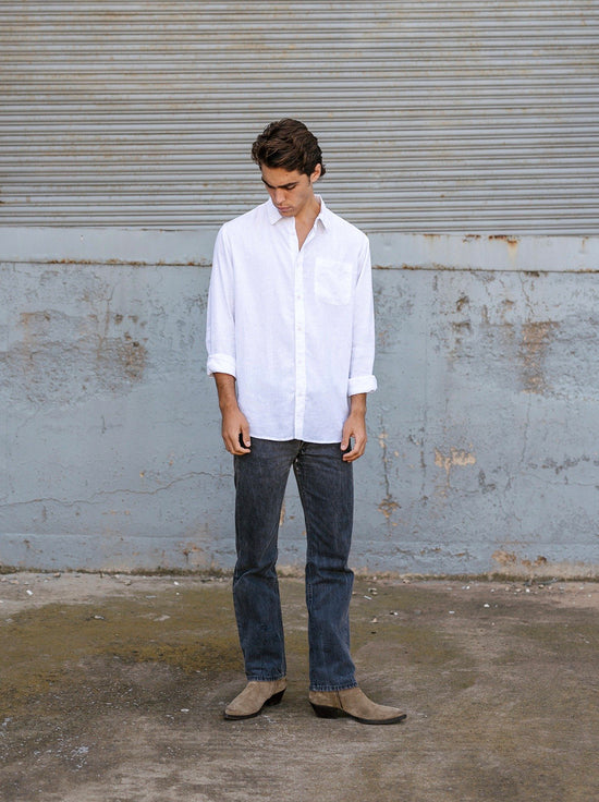 Hemp Clothing Australia - Newtown Shirt - Long Sleeve - White