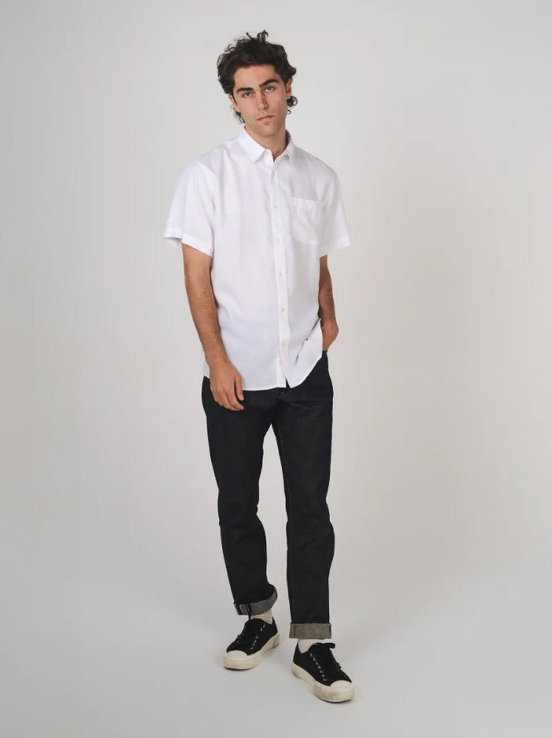Hemp Clothing Australia - Newtown Shirt - Short Sleeve - White
