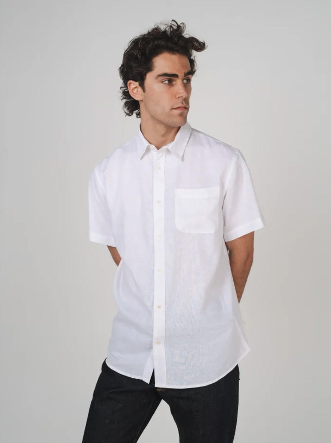 Hemp Clothing Australia - Newtown Shirt - Short Sleeve - White