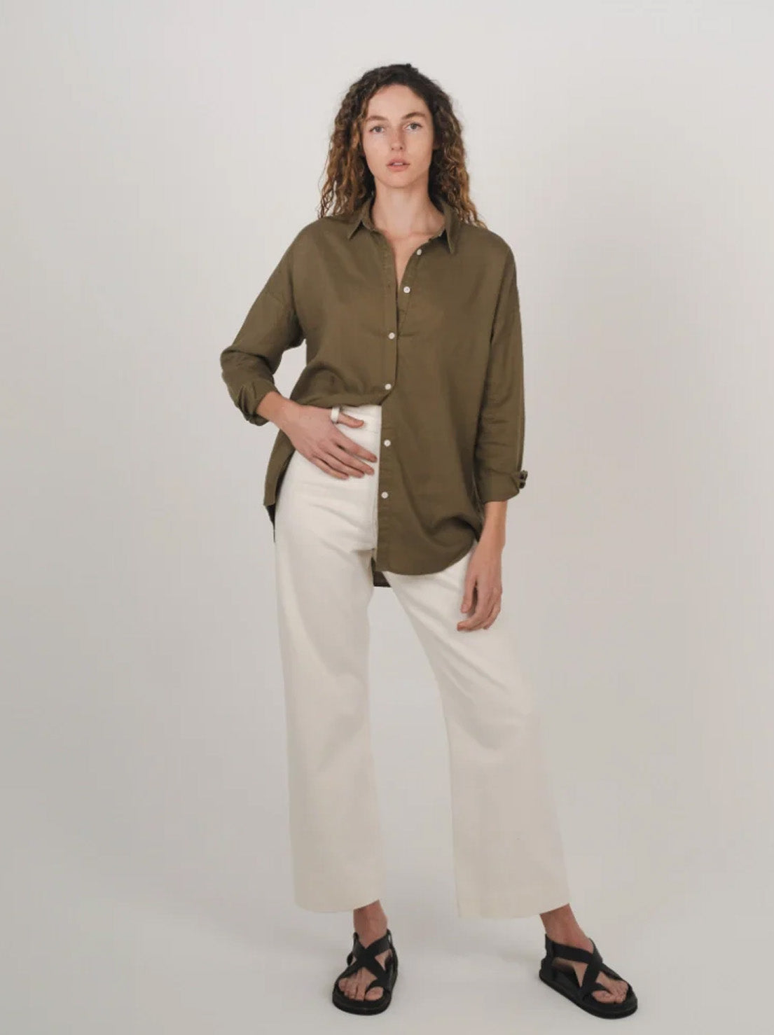 Hemp Clothing Australia - Stirling Shirt - Olive