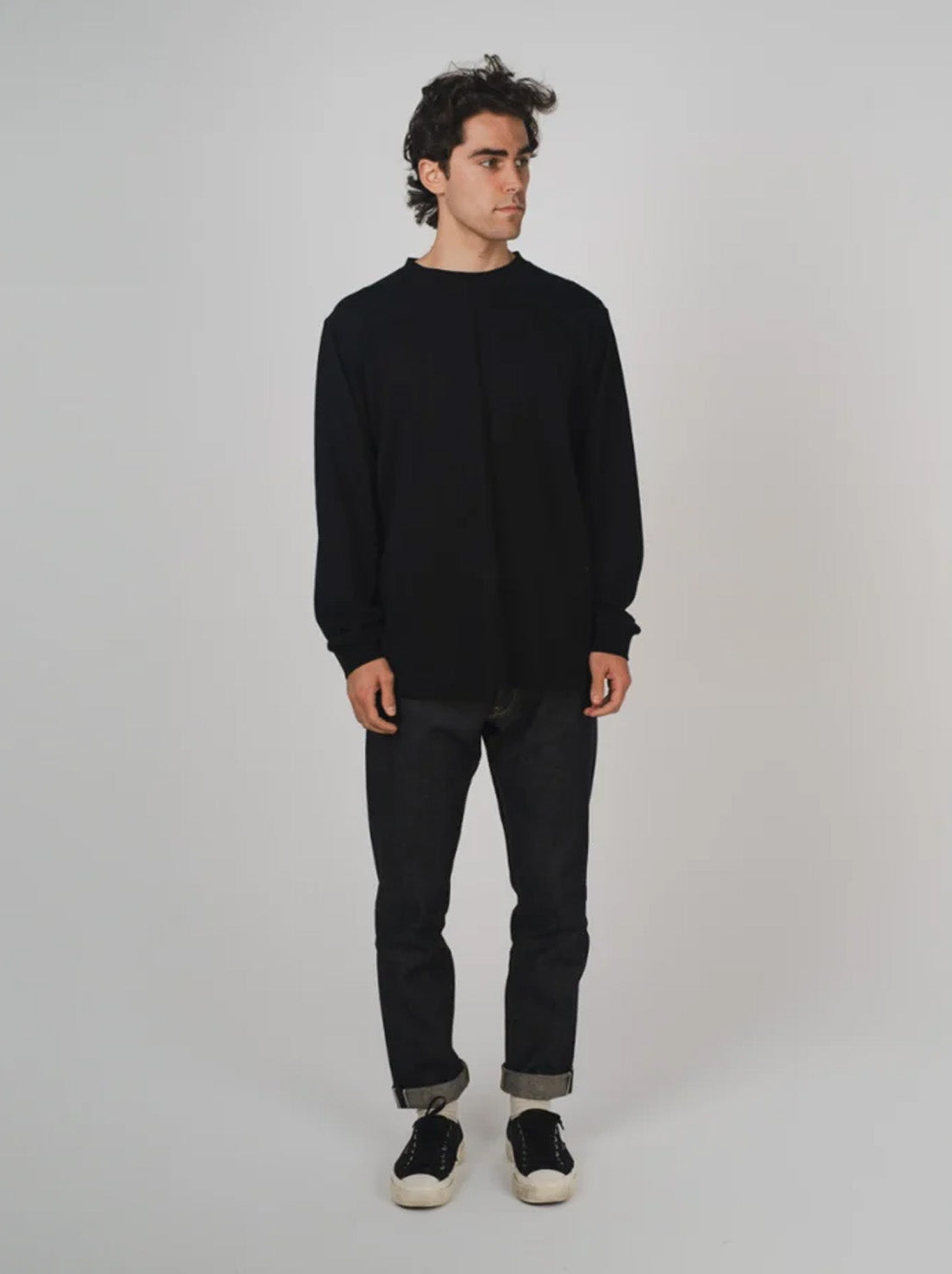 Hemp Clothing Australia - Unisex Boxy Long Sleeve Tee - Black