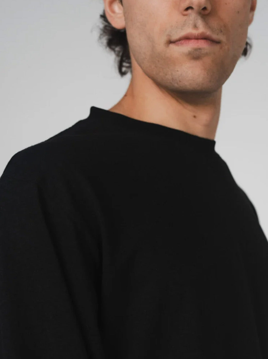 Hemp Clothing Australia - Unisex Boxy Long Sleeve Tee - Black