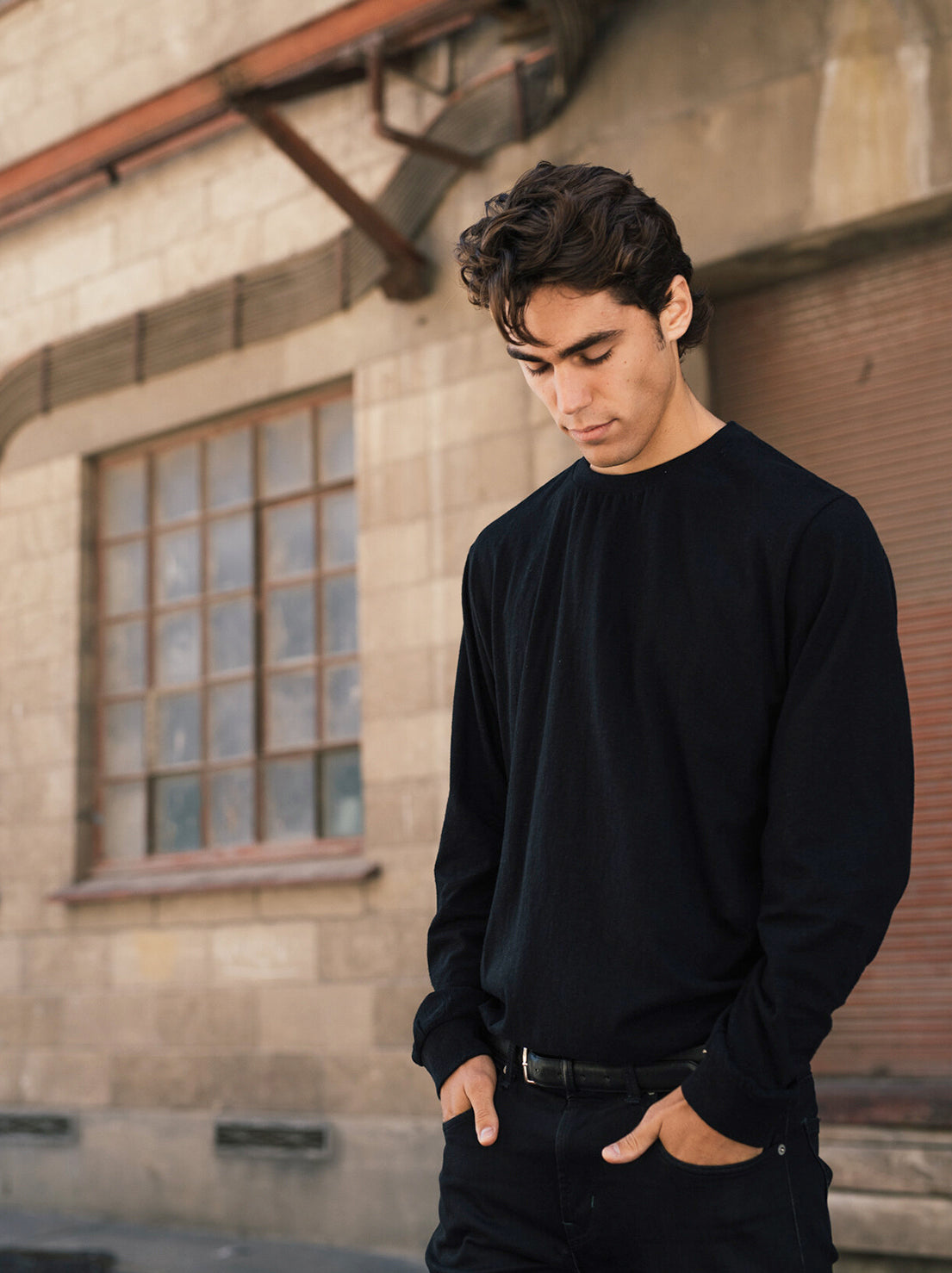 Hemp Clothing Australia - Unisex Boxy Long Sleeve Tee - Black