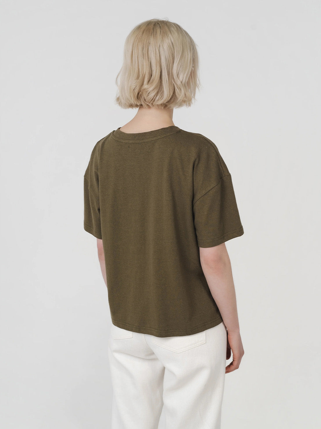 Hemp Clothing Australia - Womens Boxy Tee - Olive