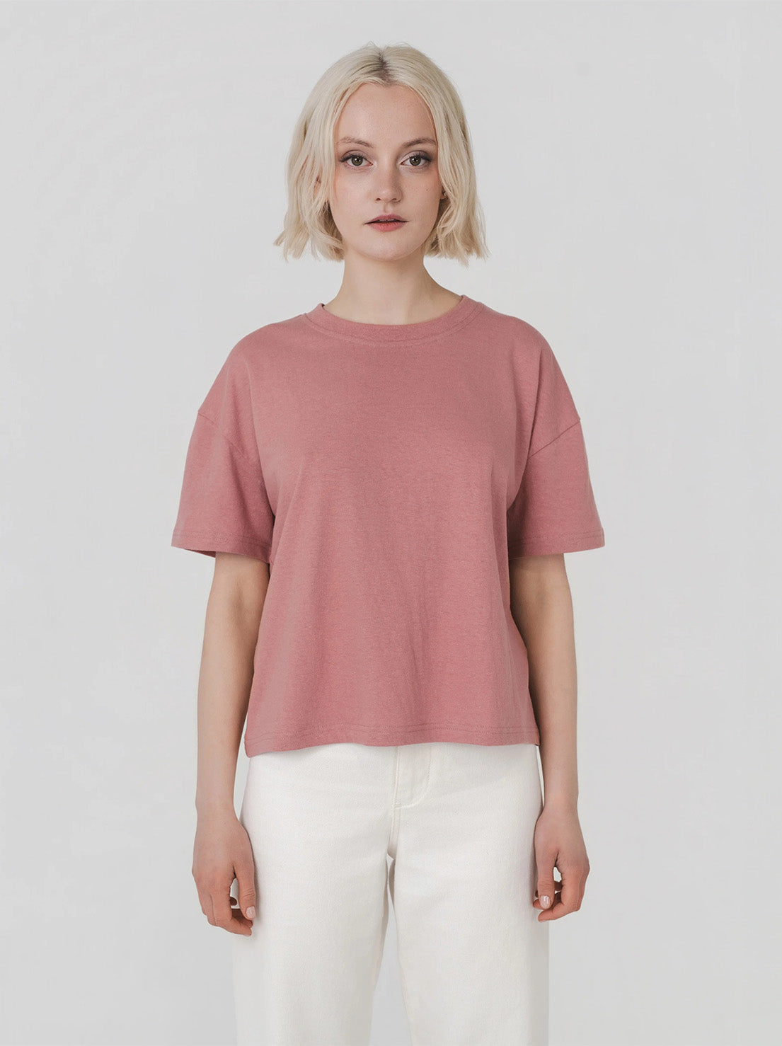 Hemp Clothing Australia - Womens Boxy Tee - Peach Beige