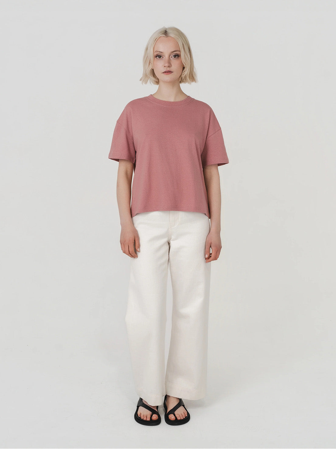 Hemp Clothing Australia - Womens Boxy Tee - Peach Beige