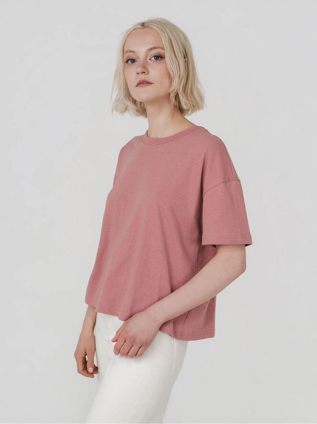 Hemp Clothing Australia - Womens Boxy Tee - Peach Beige