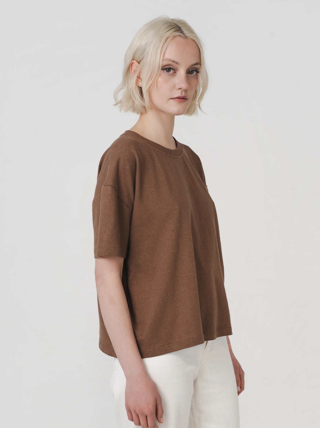 Hemp Clothing Australia - Womens Boxy Tee - Toasted Coconut
