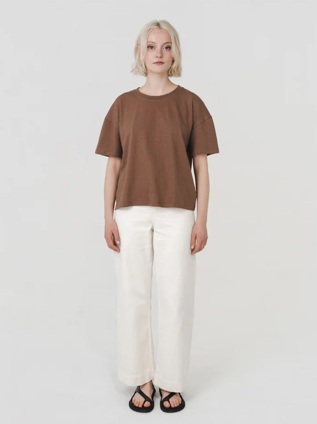 Hemp Clothing Australia - Womens Boxy Tee - Toasted Coconut