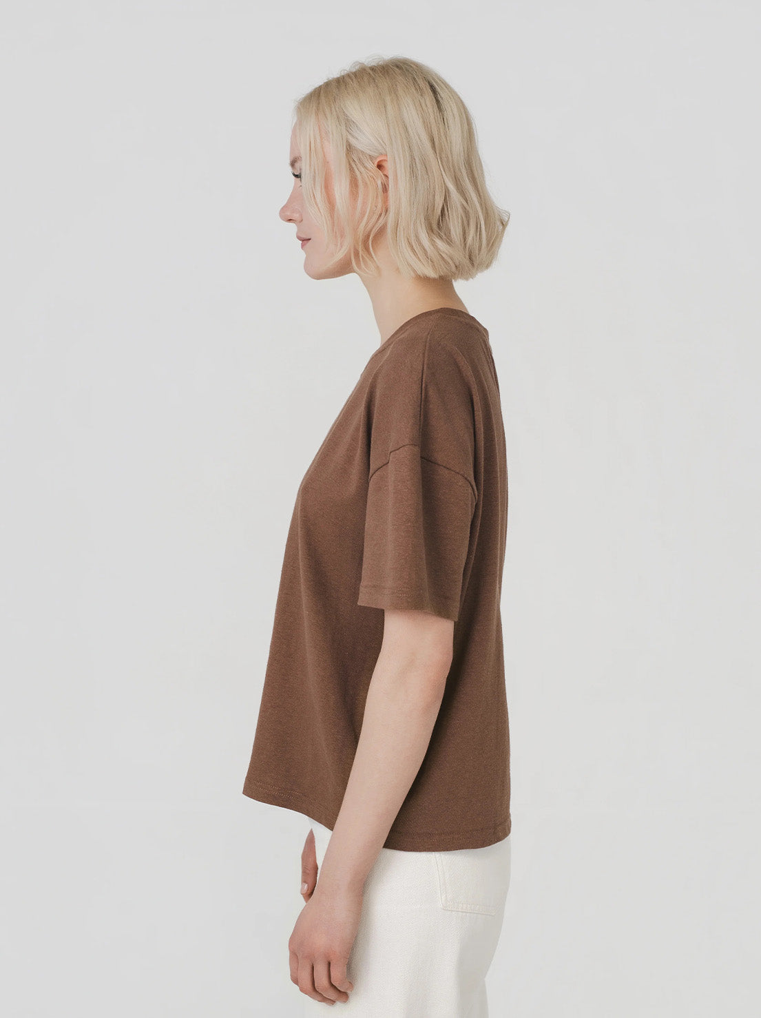 Hemp Clothing Australia - Womens Boxy Tee - Toasted Coconut