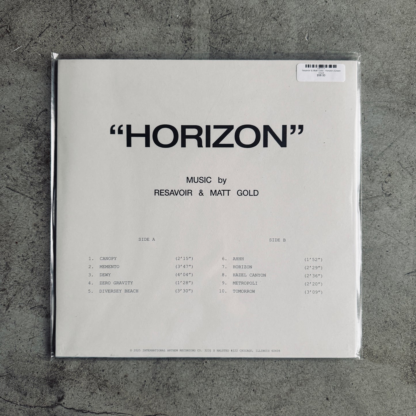 Resavoir & Matt Gold - Horizon. LP [Ltd Ed. Lake Glass Green Vinyl]